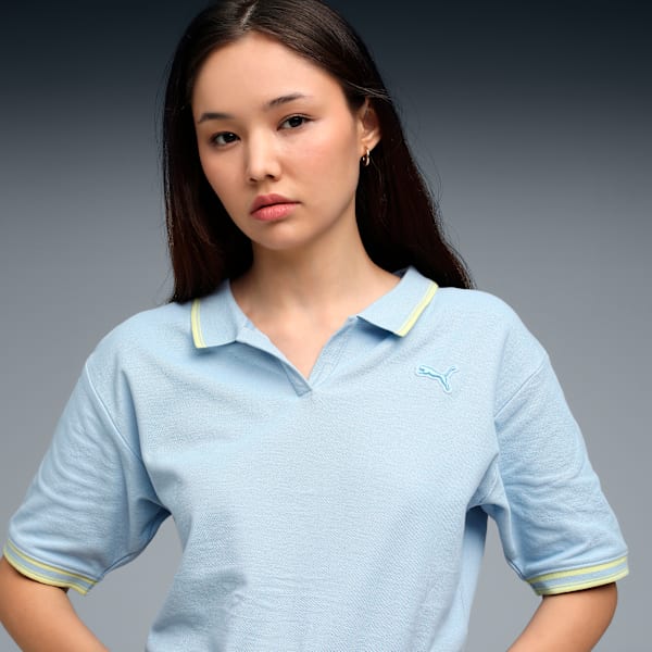 Wardrobe Essentials Women's Boxy Polo T-shirt, Haute Tropic, extralarge-IND