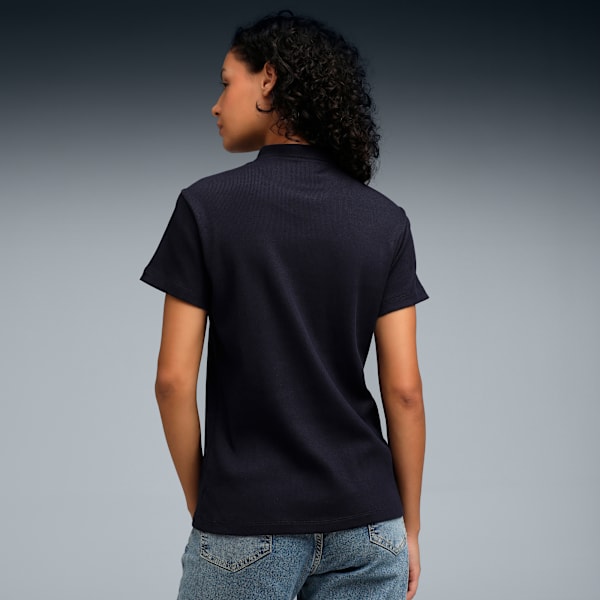 Premium Essentials Women's Rib Polo T-shirt, New Navy, extralarge-IND