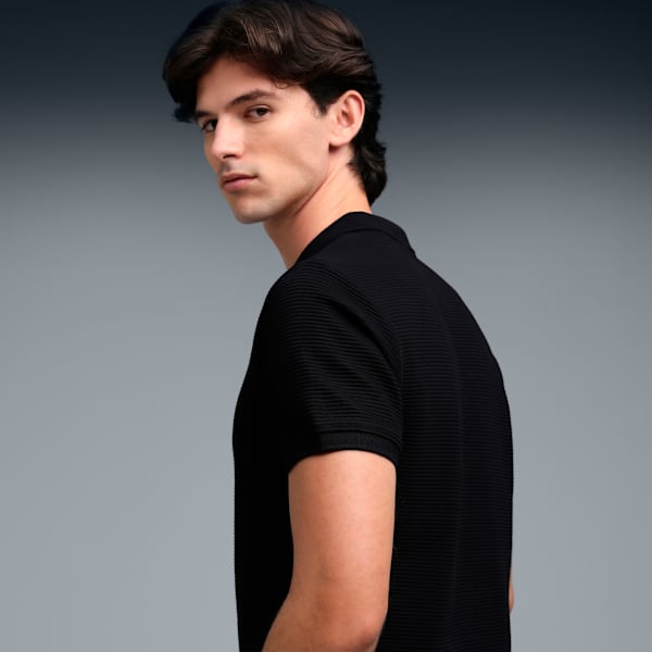 Wardrobe Essentials Men's Ottoman Knit Polo, PUMA Black, extralarge-IND