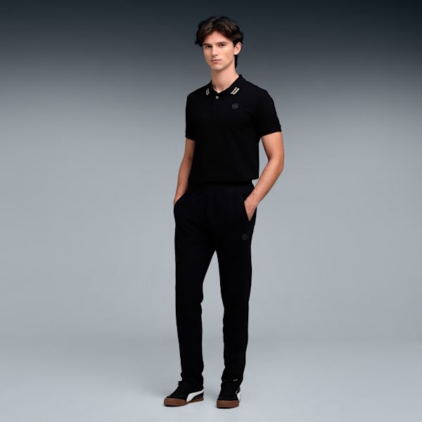 Wardrobe Essentials Men's Ottoman Knit Polo, PUMA Black, extralarge-IND