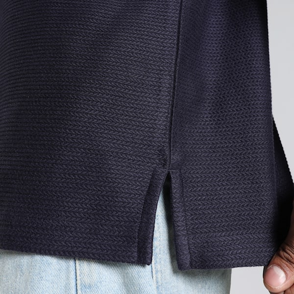 PREMIUM Relaxed Fit Jacquard Polo, New Navy, extralarge-IND