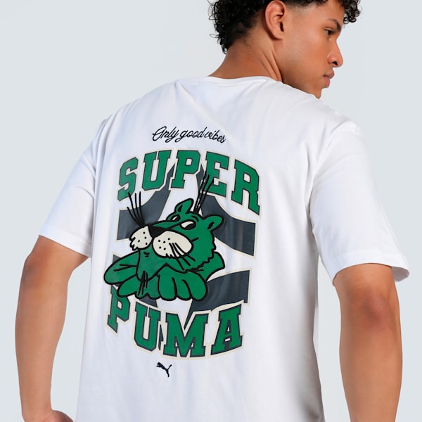 Super Graphics Men's Relaxed Fit Tee, PUMA White, extralarge-IND