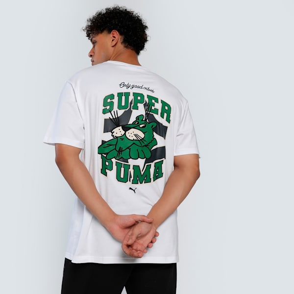 Super Graphics Men's Relaxed Fit Tee, PUMA White, extralarge-IND