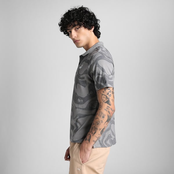 Premium Essentials Abstract Men's Regular Fit Polo, Stormy Slate, extralarge-IND