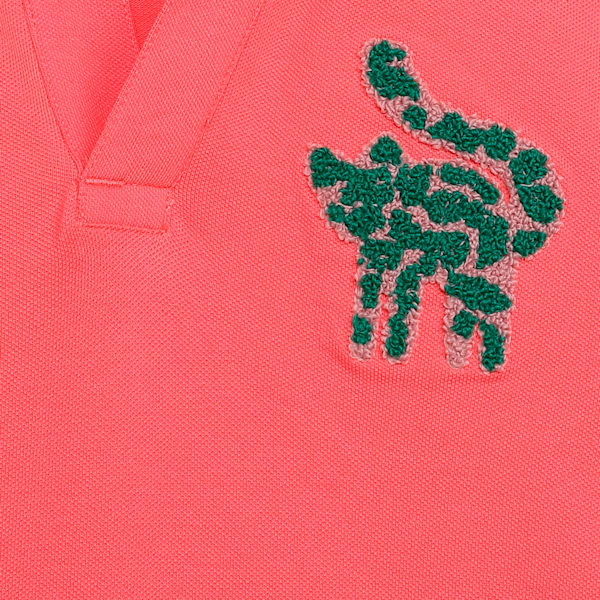 CATS CLUB Kid's Relaxed Fit Pique Polo, Peach Frost, extralarge-IND