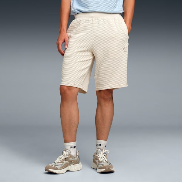 Wardrobe Essentials Men's Ottoman Knitted Shorts, Alpine Snow, extralarge-IND