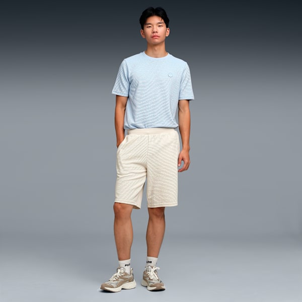 Wardrobe Essentials Men's Ottoman Knitted Shorts, Alpine Snow, extralarge-IND