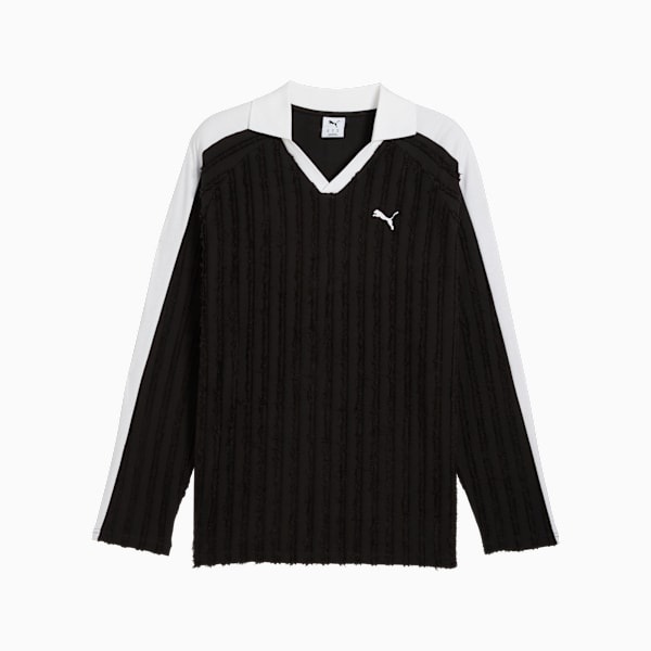 T7 Relaxed Long Sleeve Polo Men, PUMA Black, extralarge-GBR