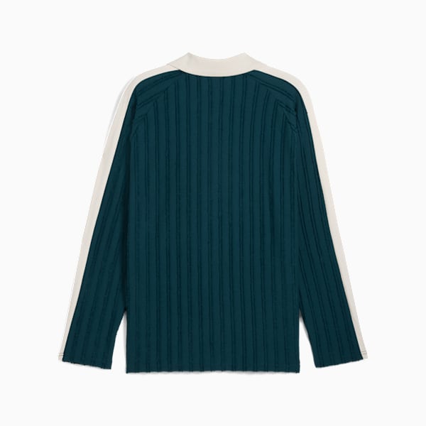 T7 Relaxed Long Sleeve Polo Men, Green Terrain, extralarge-GBR