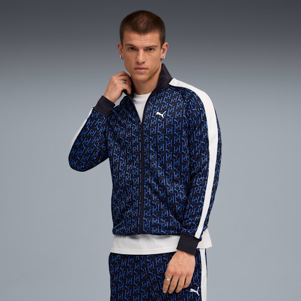 T7 All-Over Print Track Jacket Men, New Navy, extralarge