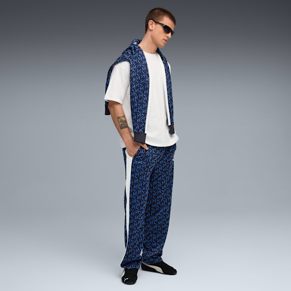 T7 AOP Relaxed Track Pants Men, New Navy, extralarge
