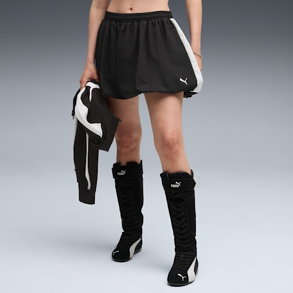 T7 Family Women's Medium-Rise Balloon Skirt, PUMA Black, extralarge-IND