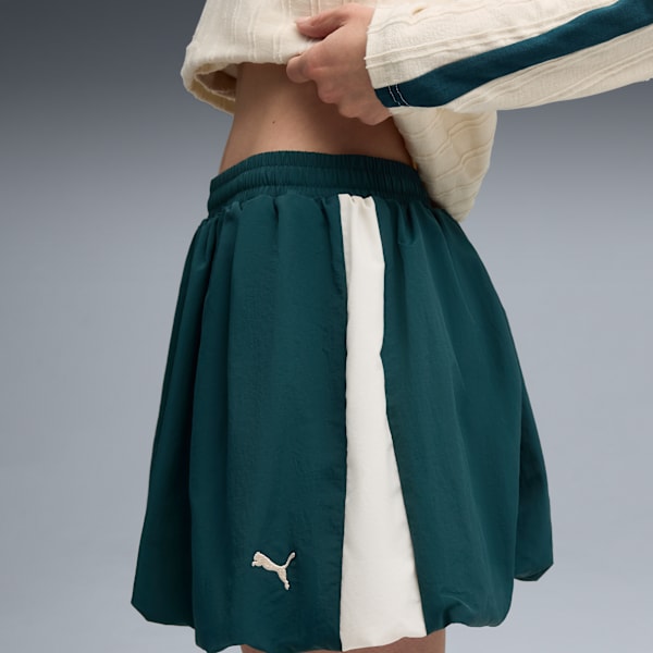 T7 Family Women's Medium-Rise Balloon Skirt, Green Terrain, extralarge-IND