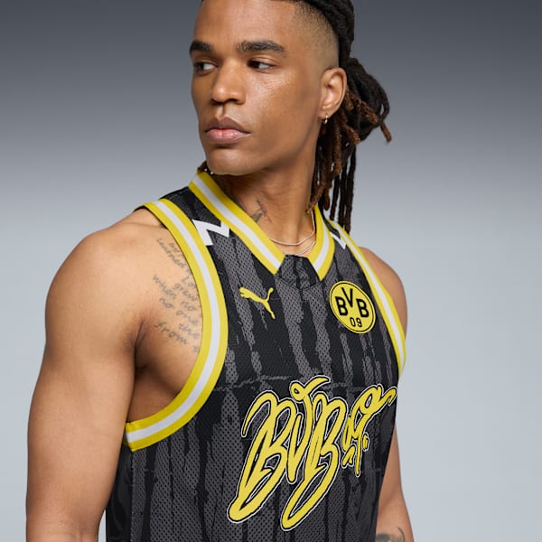 PUMA HOOPS x BVB Basketball Jersey Men, PUMA Black-AOP, extralarge