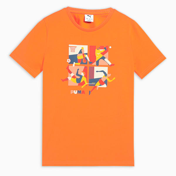 Curious Explorers Youth Regular Fit Cotton T-shirt, Orange Glo, extralarge-IND