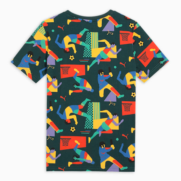 Curious Explorers Youth All-Over-Printed T-shirt, Green Terrain, extralarge-IND