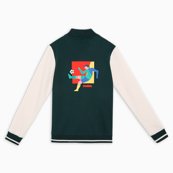 Graphic Knitted Youth Bomber Jacket, Green Terrain, extralarge-IND