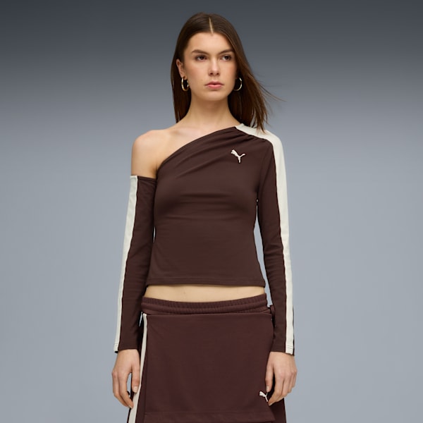 T7 Asymmetric Top Women - Chocolate Brown