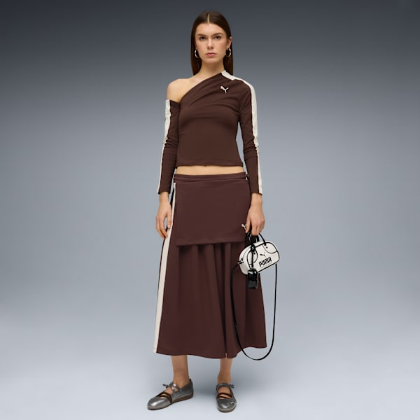 T7 Asymmetric Top Women - Chocolate Brown