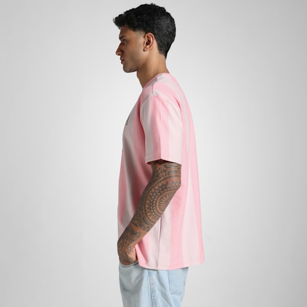 PUMA x RCB Men's Retro Striper T-Shirt, Pinkscape, extralarge-IND