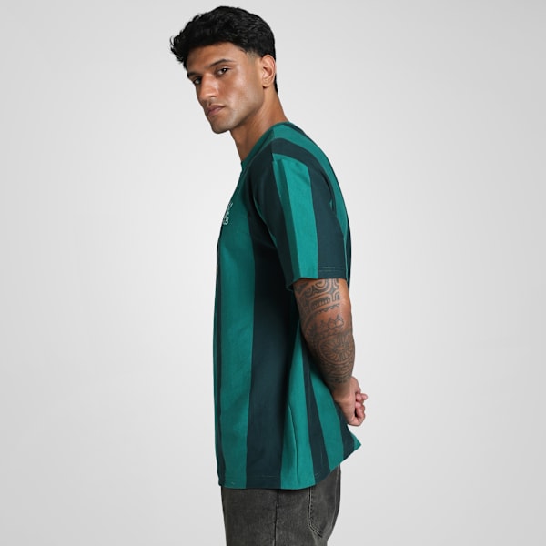 PUMA x RCB Men's Retro Striper T-Shirt, Wild Green, extralarge-IND