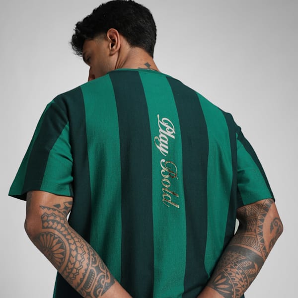 PUMA x RCB Men's Retro Striper T-Shirt, Wild Green, extralarge-IND