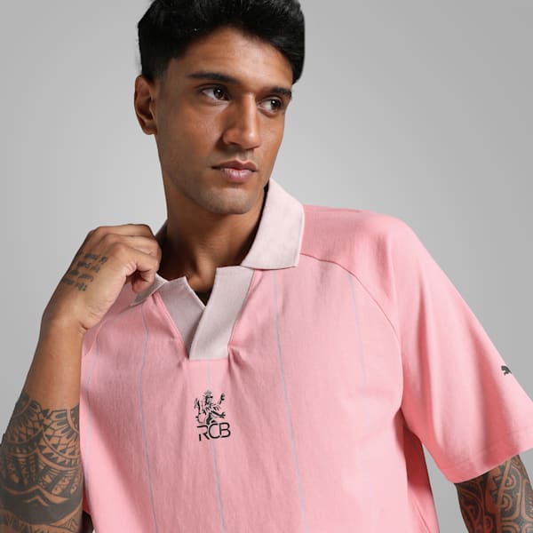 PUMA x RCB Men's Relaxed Fit Striper Polo, Pinkscape, extralarge-IND