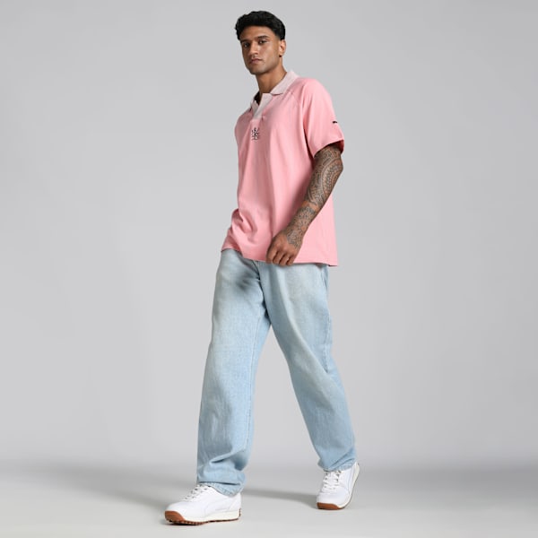 PUMA x RCB Men's Relaxed Fit Striper Polo, Pinkscape, extralarge-IND