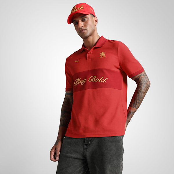 PUMA x RCB Men's Retro Polo, Flame Scarlet, extralarge-IND