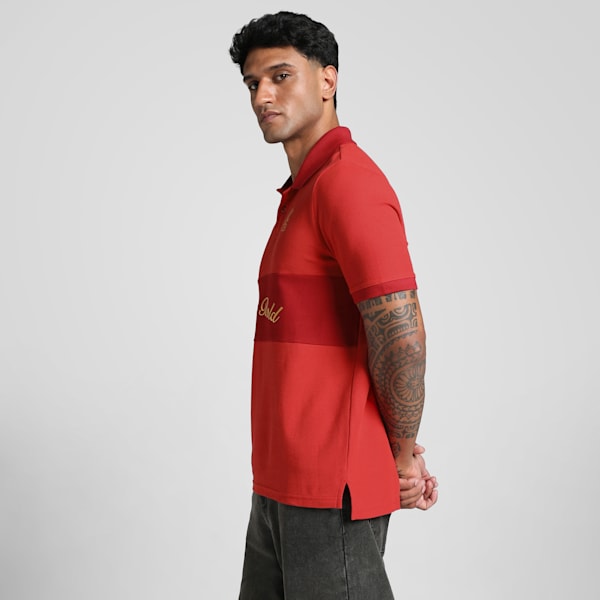 PUMA x RCB Men's Retro Polo, Flame Scarlet, extralarge-IND