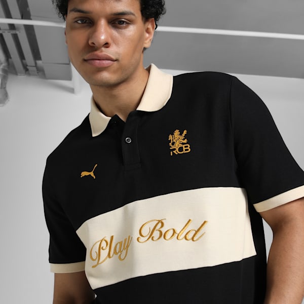 PUMA x RCB Men's Retro Polo, PUMA Black, extralarge-IND