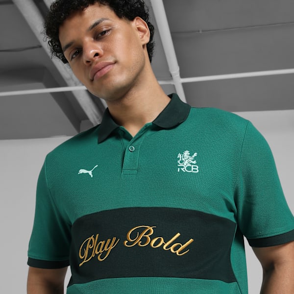 PUMA x RCB Men's Retro Polo, Wild Green, extralarge-IND