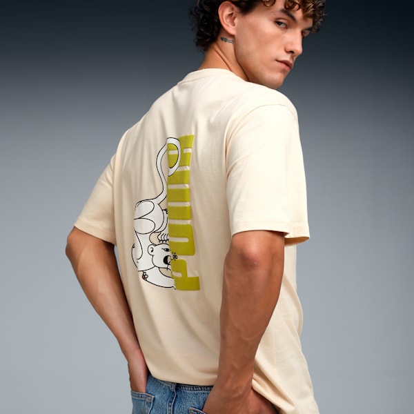 Graphic Back Print Men's Relaxed Fit T-shirt, Alpine Snow, extralarge-IND