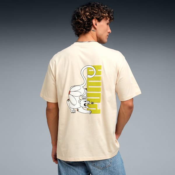 Graphic Back Print Men's Relaxed Fit T-shirt, Alpine Snow, extralarge-IND