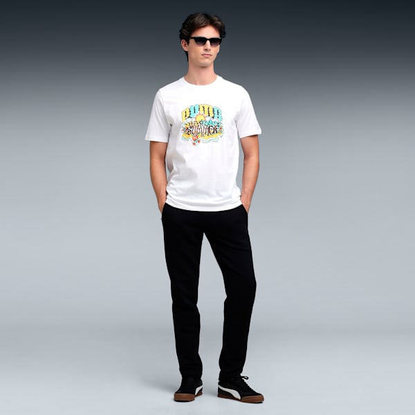 Graphic Front Print Men's Regular Fit T-shirt, PUMA White, extralarge-IND