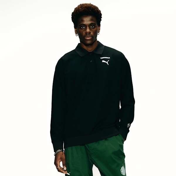メンズ PUMA x TANGRAM 長袖 ポロシャツ, PUMA Black, extralarge-JPN