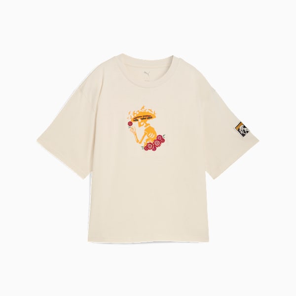 Día de Muertos Women's Relaxed Tee, Alpine Snow, extralarge