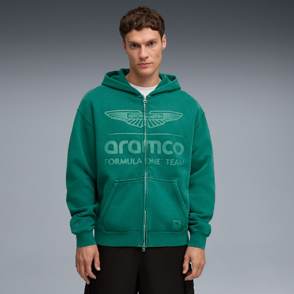 PUMA x Aston Martin F1 Men's Full Zip Hoodie, Green Lux, extralarge-IND