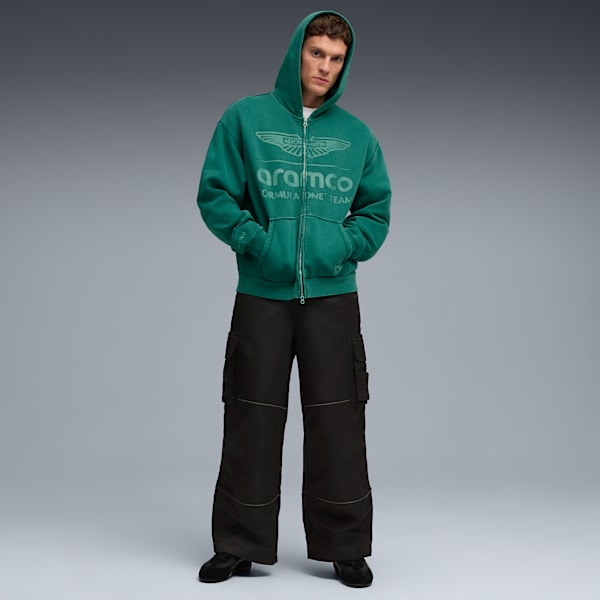 PUMA x Aston Martin F1 Men's Full Zip Hoodie, Green Lux, extralarge-IND