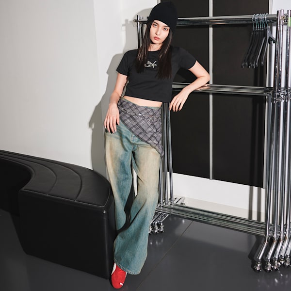 ウィメンズ PUMA x EMODA 半袖 Tシャツ, PUMA Black, extralarge-JPN