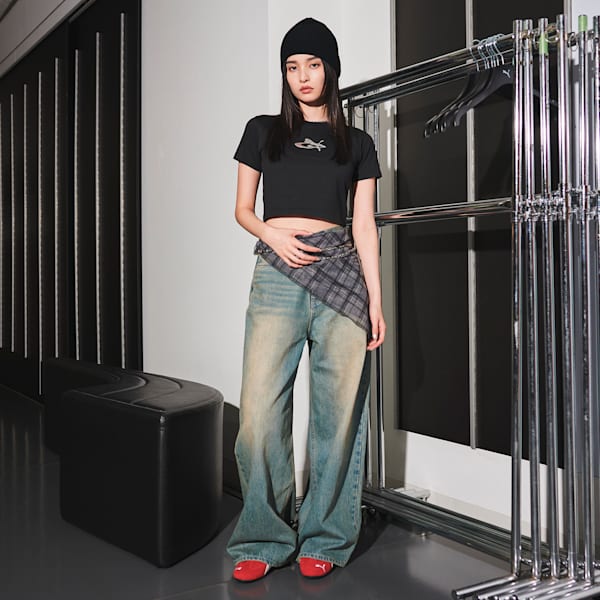 ウィメンズ PUMA x EMODA 半袖 Tシャツ, PUMA Black, extralarge-JPN