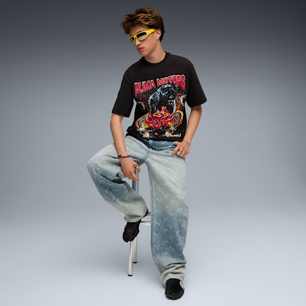 A$AP ROCKY x PUMA Men's Motors Tee, PUMA Black, extralarge-IND