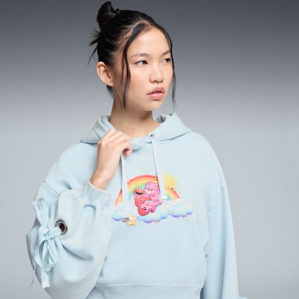 PUMA x CARE BEARS x SESAME STREET Women's Relaxed Fleece Hoodie, Sea Glass, extralarge