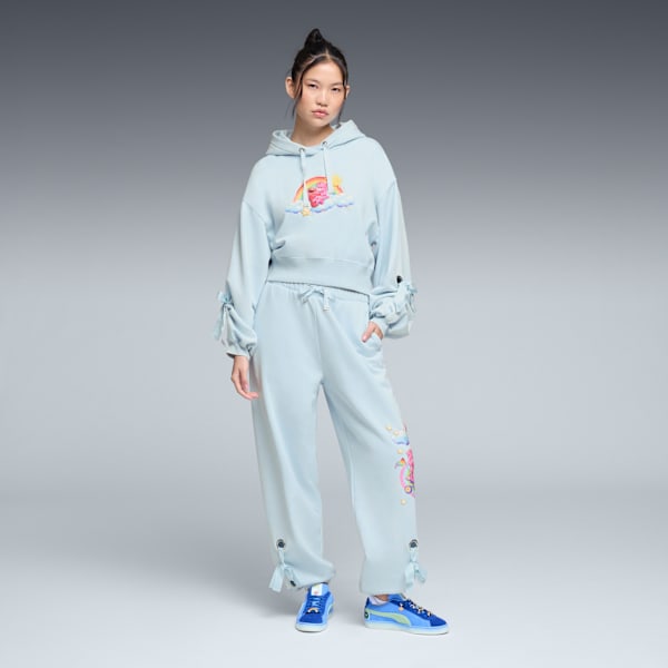 PUMA x CARE BEARS x SESAME STREET Women's Relaxed Fleece Hoodie, Sea Glass, extralarge