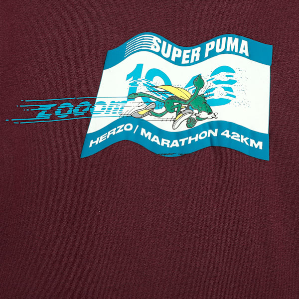 SUPER PUMA Kids' Graphic Long Sleeve Tee, Ruby Shimmer, extralarge-IND
