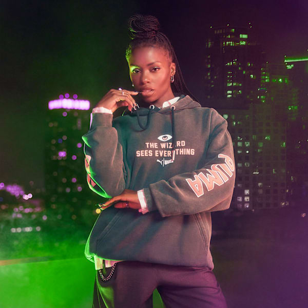 PUMA x WICKED Oz Fleece Hoodie, Dark Myrtle, extralarge