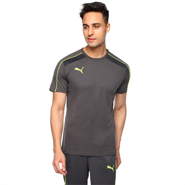 evoTRG Men’s Football Training T-Shirt, Asphalt-Safety Yellow, extralarge-IND
