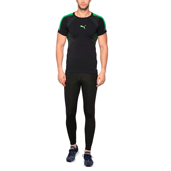 evoTRG Men's evoKNIT Football Training T-Shirt, Puma Black-Green Gecko, extralarge-IND