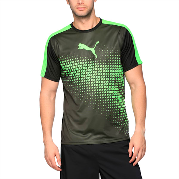 evoTRG Men's Football Training T-Shirt, Puma Black-Green Gecko, extralarge-IND