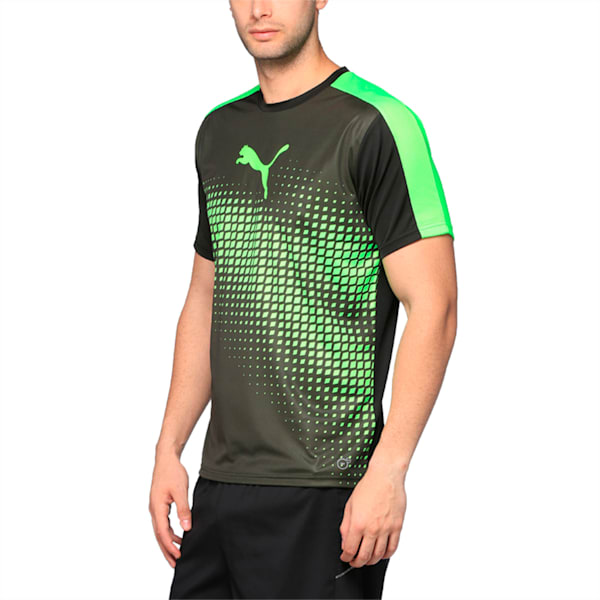 evoTRG Men's Football Training T-Shirt, Puma Black-Green Gecko, extralarge-IND